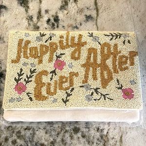 Francesca's happily ever after embroidered clutch
